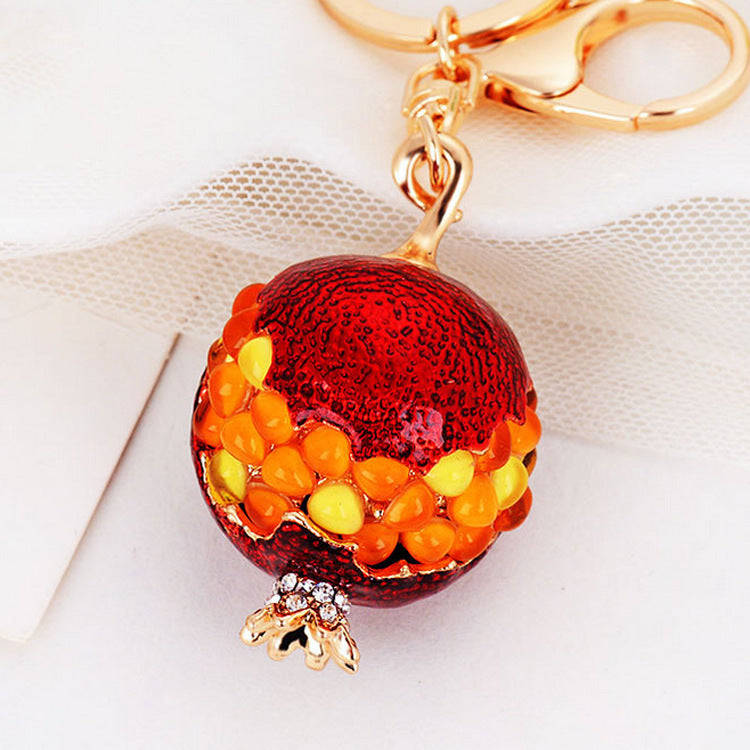 Cute Pineapple Keychain - Sparkling Rhinestones Car & Bag Charm, Durable Metal Key Ring Accessory