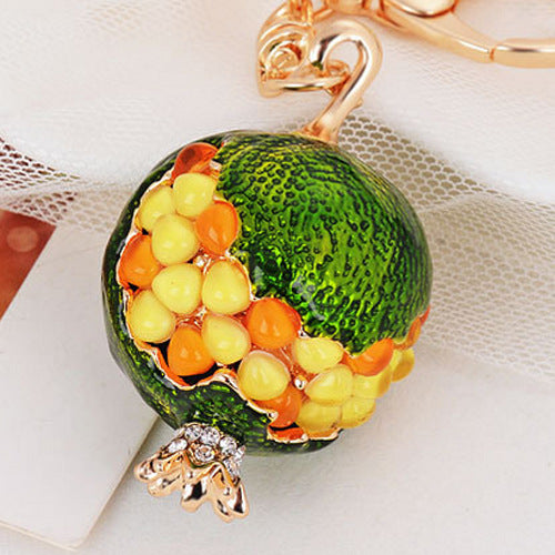 Cute Pineapple Keychain - Sparkling Rhinestones Car & Bag Charm, Durable Metal Key Ring Accessory