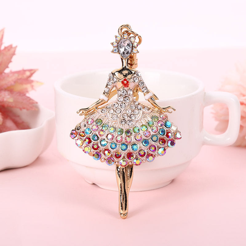 Fashion Cross border Keychain Ballet Girl Keychain Pendant Metal Car Pendant Cute Small Gift