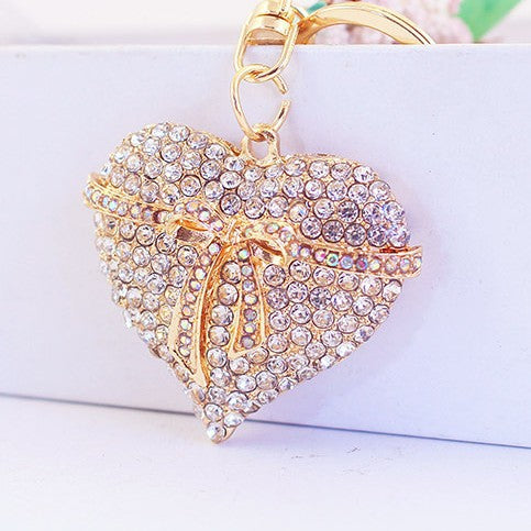 Cute Animal Keychain - Sparkling Bow & Heart Car Keyring, Dainty Bag Accessory, Perfect Birthday Gift for Girl Best Friend