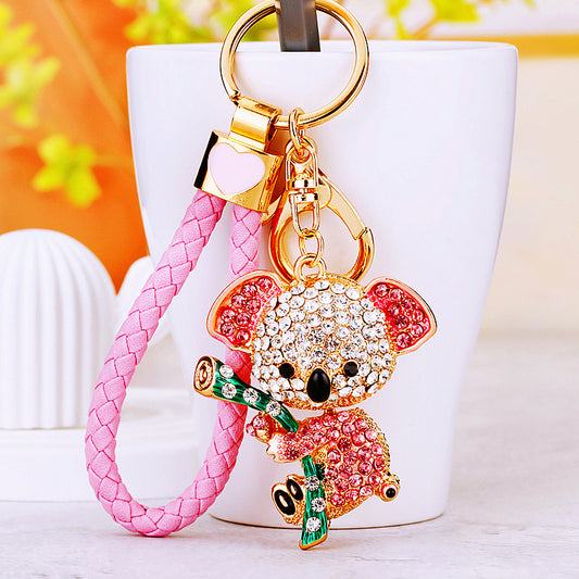 Swarovski Crystal Koala Keychain | Stylish Premium Metal Bag Charm Accessory for Women | Adorable Gift-Ready Jewelry Pendant with Gift Box