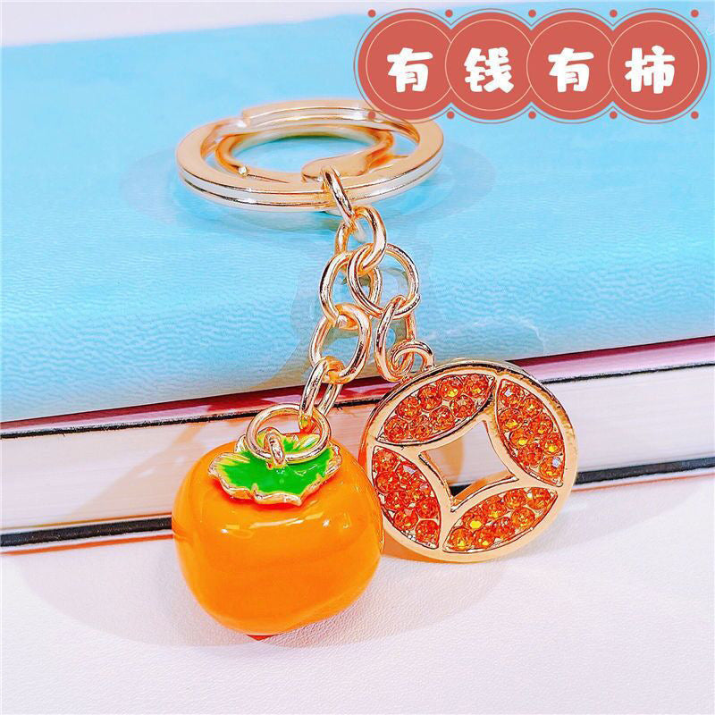 Cute Pineapple Keychain - Sparkling Rhinestones Car & Bag Charm, Durable Metal Key Ring Accessory