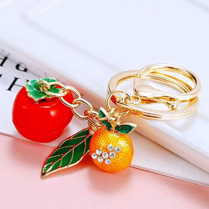 Cute Pineapple Keychain - Sparkling Rhinestones Car & Bag Charm, Durable Metal Key Ring Accessory