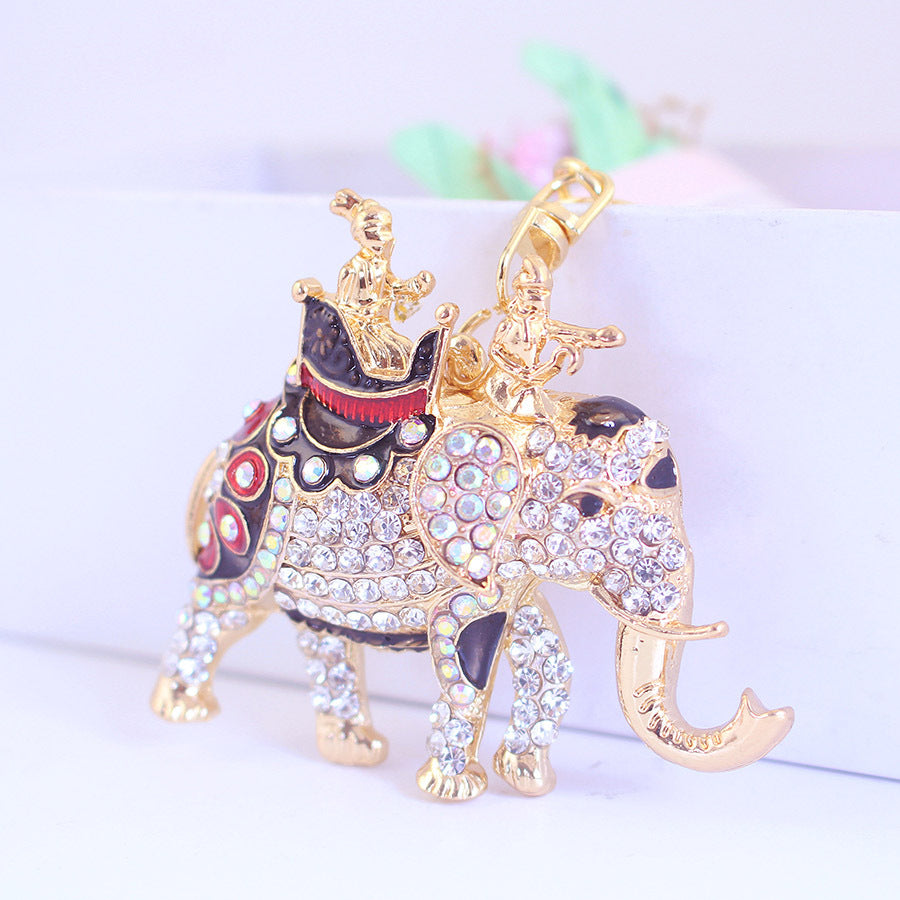 Glistening Crystal Elephant Car Charm - Ethical Rhinestone Wildlife Keychain & Bag Clip for Women, Eco-Conscious Birthday Gifts & Travel-Ready Accessories