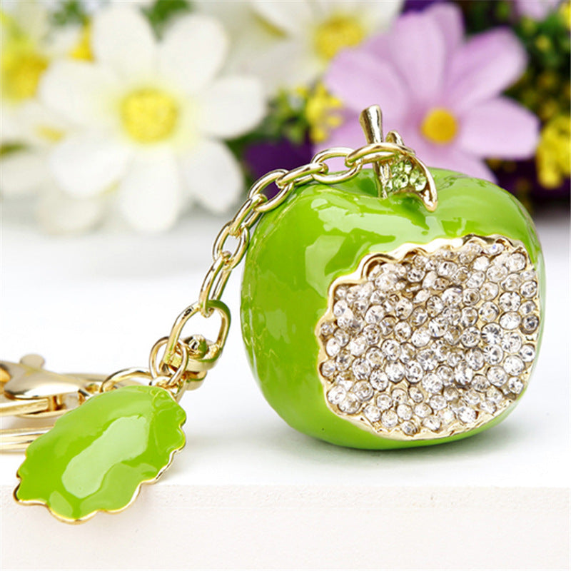 Cute Pineapple Keychain - Sparkling Rhinestones Car & Bag Charm, Durable Metal Key Ring Accessory