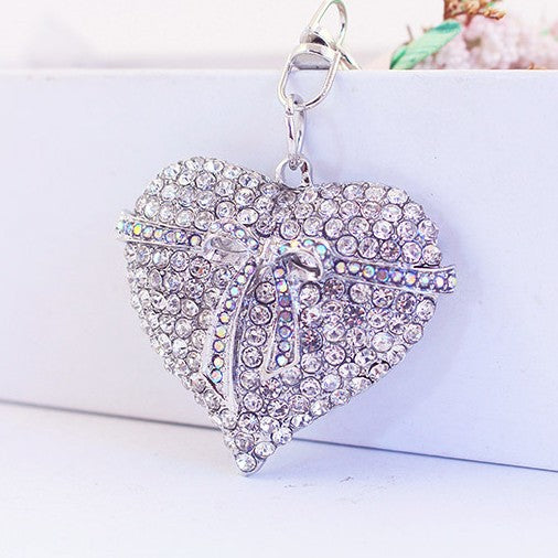 Cute Animal Keychain - Sparkling Bow & Heart Car Keyring, Dainty Bag Accessory, Perfect Birthday Gift for Girl Best Friend