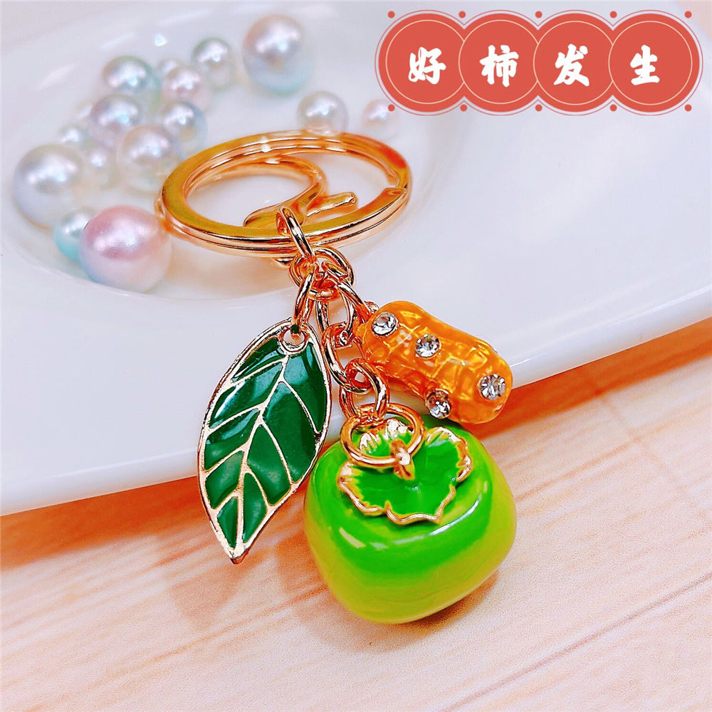 Cute Pineapple Keychain - Sparkling Rhinestones Car & Bag Charm, Durable Metal Key Ring Accessory