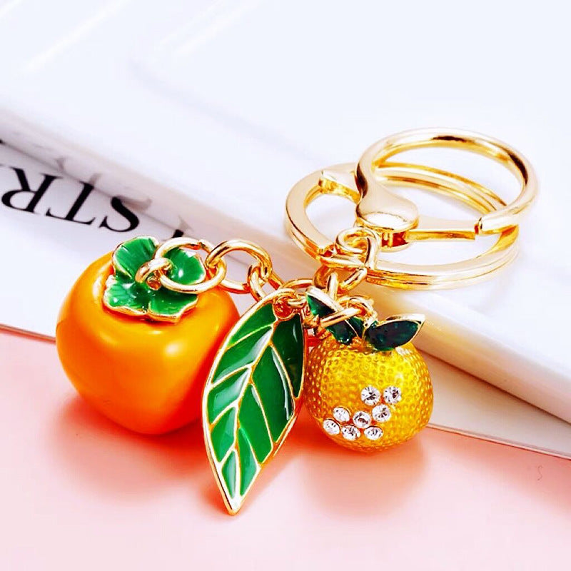 Cute Pineapple Keychain - Sparkling Rhinestones Car & Bag Charm, Durable Metal Key Ring Accessory