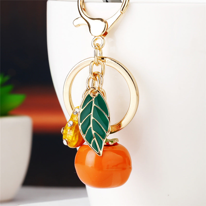 Cute Pineapple Keychain - Sparkling Rhinestones Car & Bag Charm, Durable Metal Key Ring Accessory