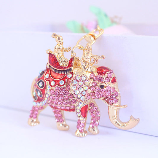 Glistening Crystal Elephant Car Charm - Ethical Rhinestone Wildlife Keychain & Bag Clip for Women, Eco-Conscious Birthday Gifts & Travel-Ready Accessories