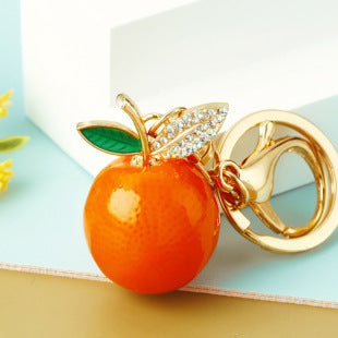 Cute Pineapple Keychain - Sparkling Rhinestones Car & Bag Charm, Durable Metal Key Ring Accessory