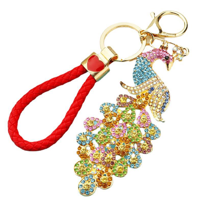 Sparkling Peacock Keychain for Women | Rhinestone Car/Bag Pendant, Korean Cute Style Creative Gift