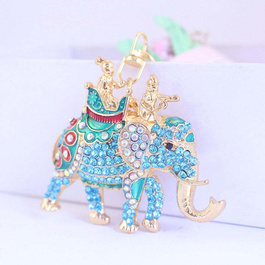 Glistening Crystal Elephant Car Charm - Ethical Rhinestone Wildlife Keychain & Bag Clip for Women, Eco-Conscious Birthday Gifts & Travel-Ready Accessories