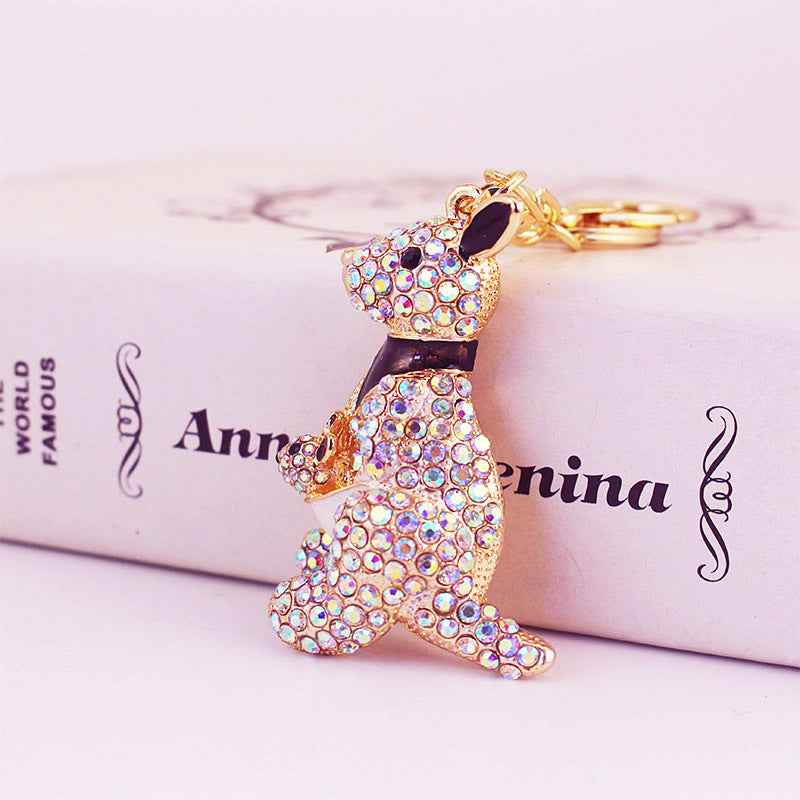 Glistening Rhinestone Kangaroo Keychain Duo - Mother & Baby Animal Bag Charms for Women, Heartwarming Mother's Day Gifts & Best Friend Keepsakes