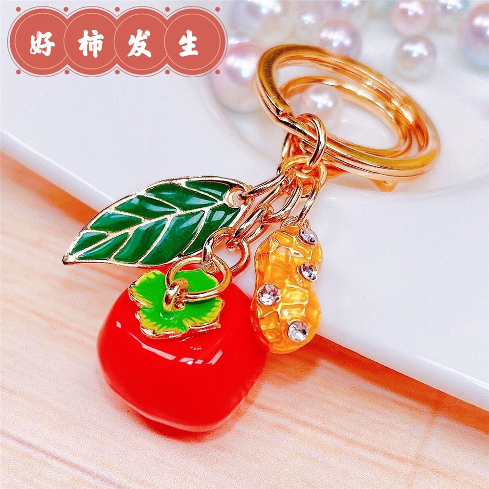 Cute Pineapple Keychain - Sparkling Rhinestones Car & Bag Charm, Durable Metal Key Ring Accessory