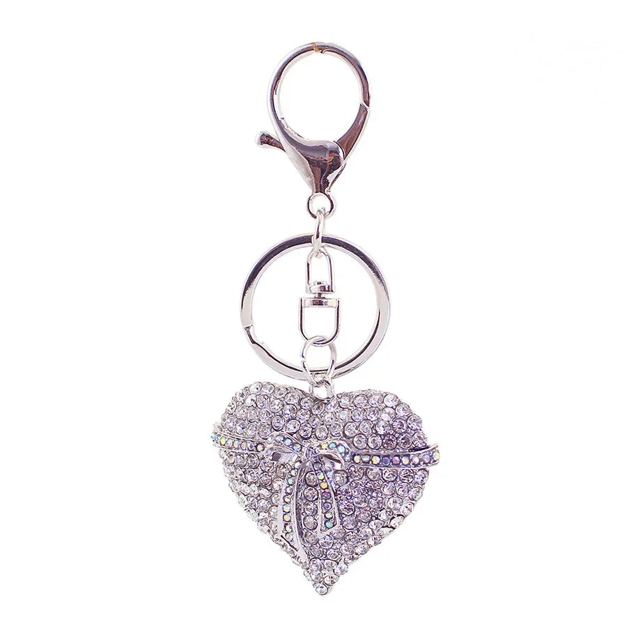 Cute Animal Keychain - Sparkling Bow & Heart Car Keyring, Dainty Bag Accessory, Perfect Birthday Gift for Girl Best Friend