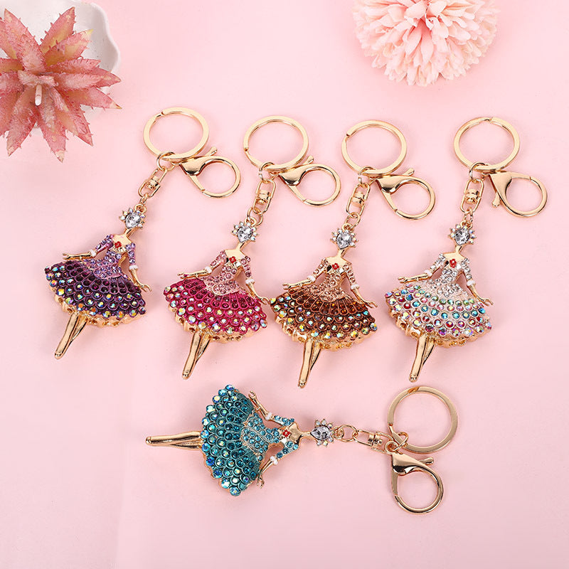 Fashion Cross border Keychain Ballet Girl Keychain Pendant Metal Car Pendant Cute Small Gift