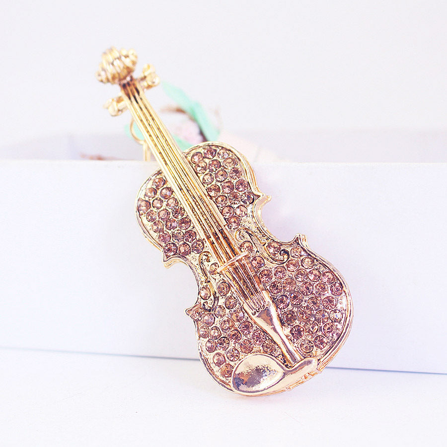 Charming Violin & Guitar Keychain Set - Polished Alloy Music Note Bag Charms for Women, Romantic Keepsake Gifts for Girlfriend & Musician Lovers